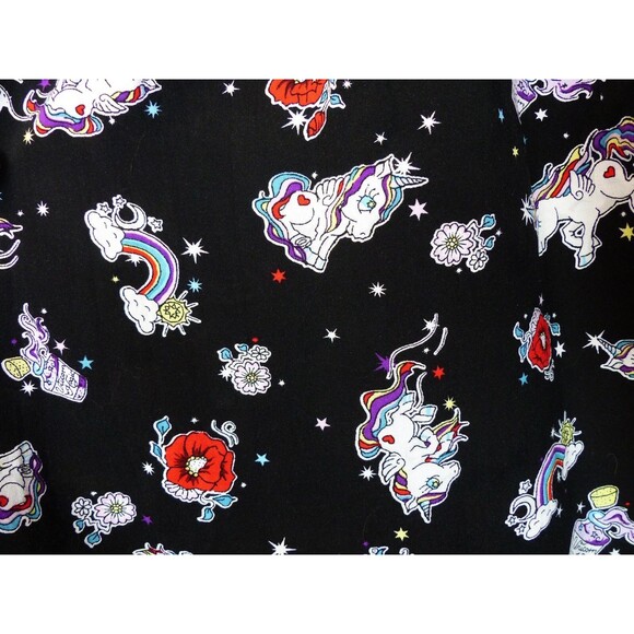 Hell Bunny Skirt Women XL Black Unicorn Rainbow 60s Mod Retro Kidcore Kawaii NWT - Picture 8 of 15